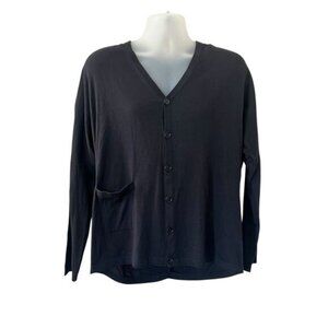 Nike ESC Every Stitch Considered Black Cross Back Button Front Cardigan Large